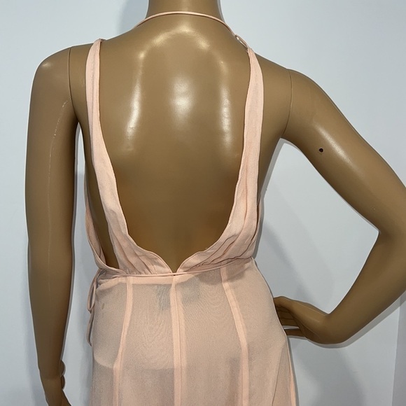 REFORMATION Blush Maxi Flowy Cocktail Special Event Wrap Dress size XS - Picture 9 of 15